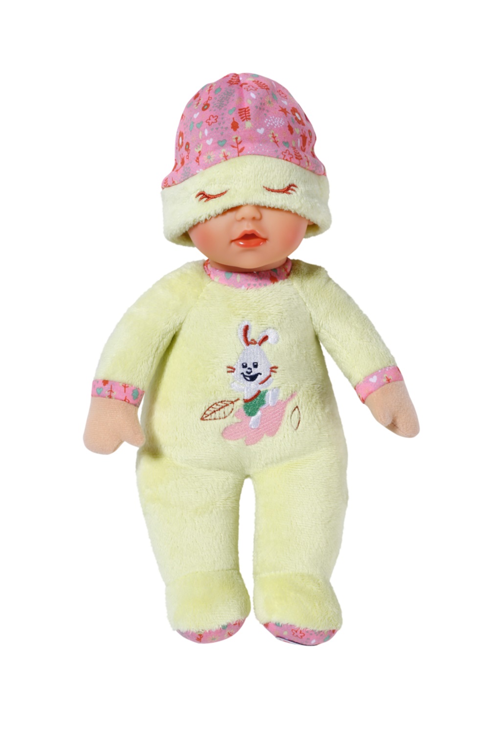 BABY born Sleepy per Neonati - Bambola di Pezza 30 cm con Sonaglio Integrato e Body Verde Lime