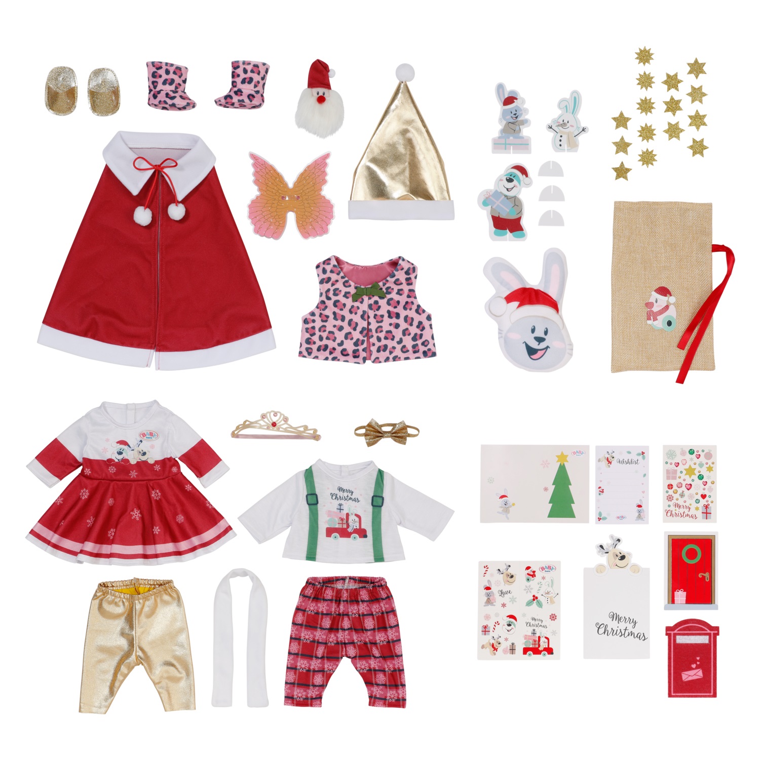 BABY born Calendario dell'Avvento 43cm con 24 Sorprese, Vestiti e Accessori per Bambole