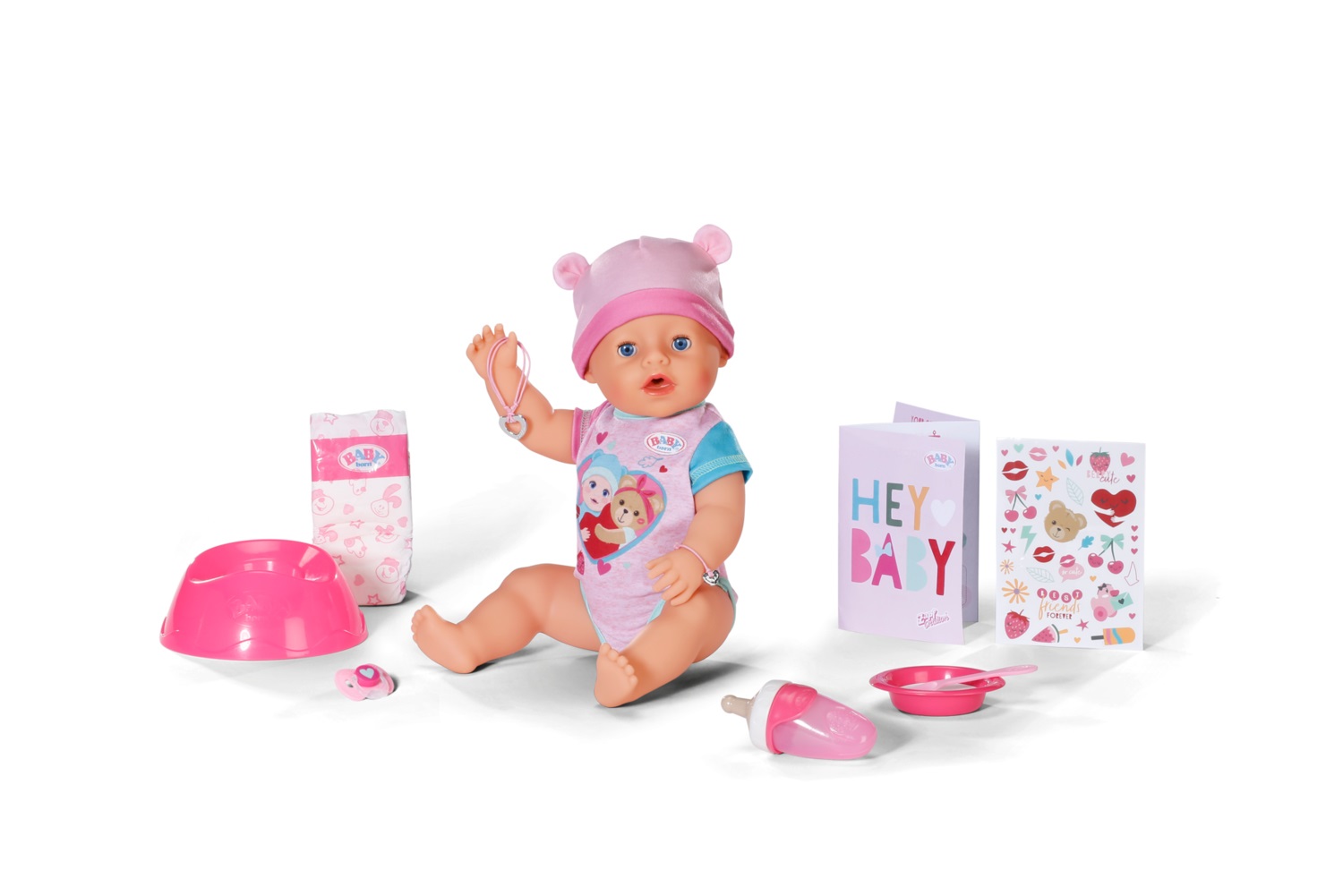 BABY born Emma - Bambola 43 cm con 10 funzioni, accessori inclusi, senza batterie, adatta per bambini da 3 anni