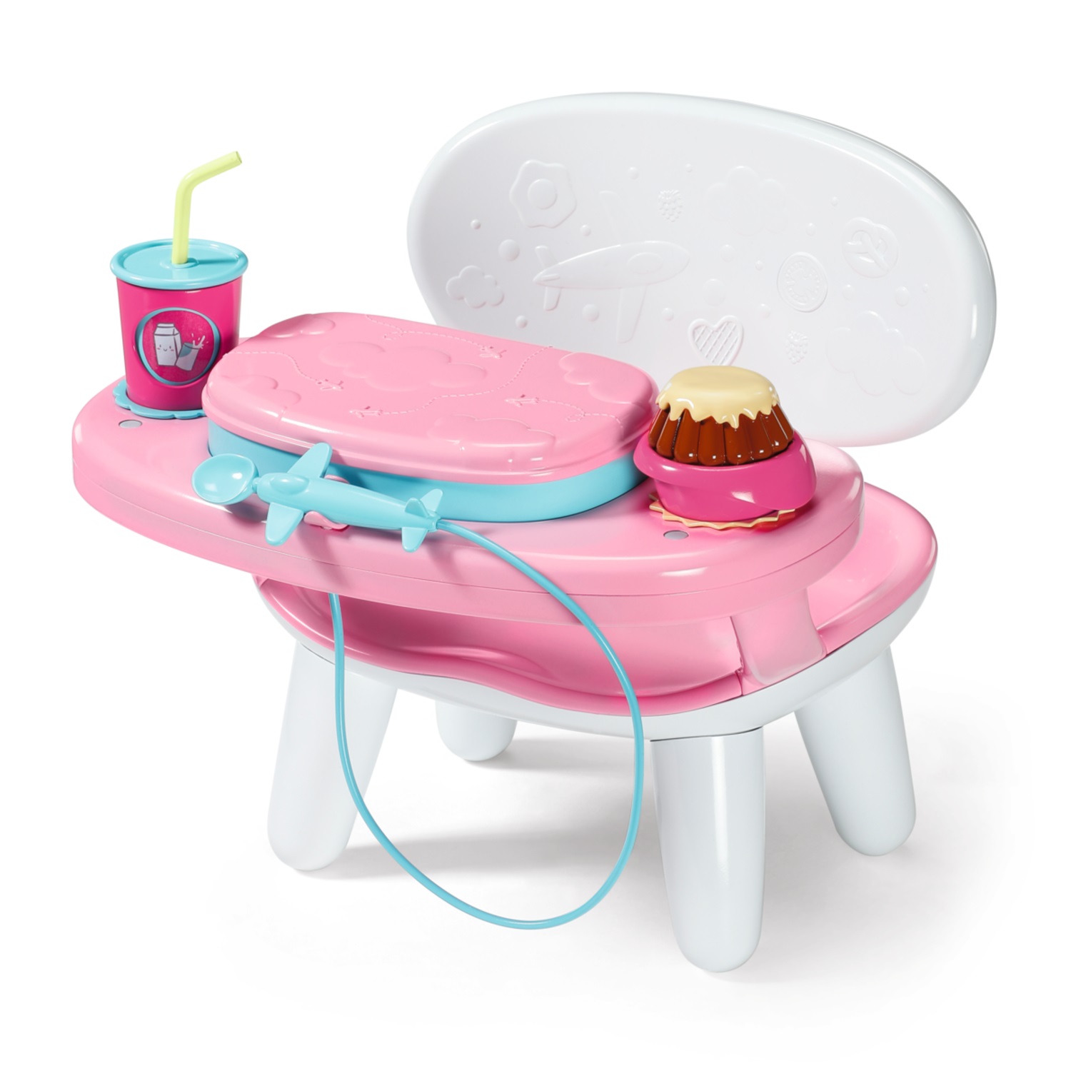 BABY born Tavolo da Pranzo Interattivo con Luce e Suono - Include oltre 10 piatti e bevande per bambole da 43 cm