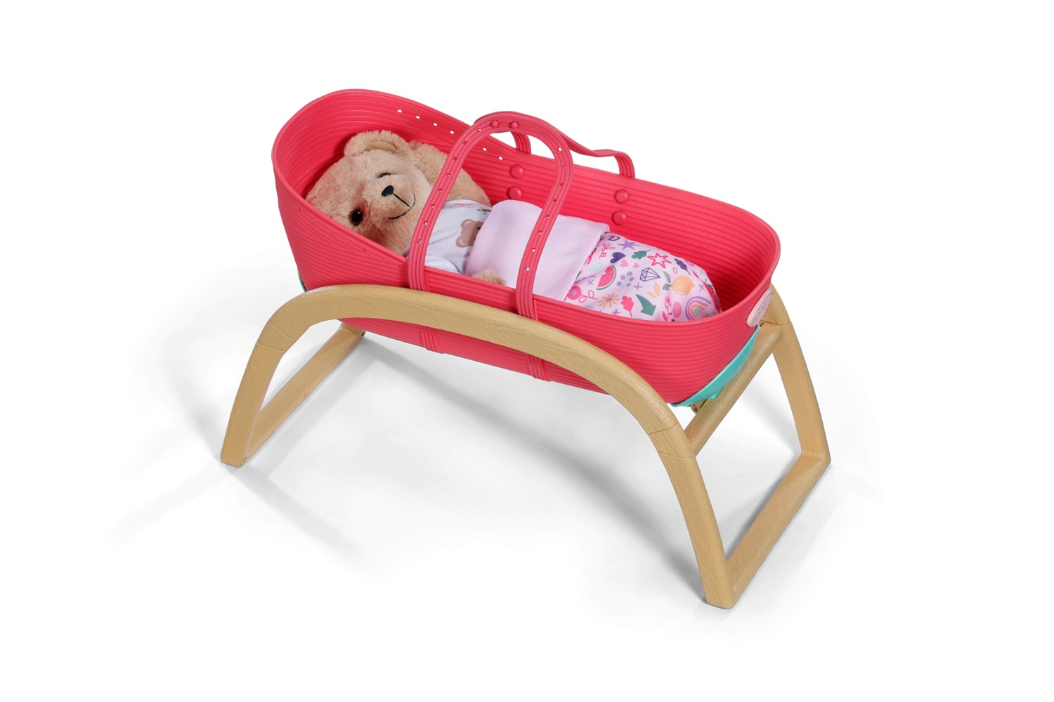 ZAPF Creation BABY born 3 in 1 Culla Pinplay - Lettino, Culla e Trasportino con Copertina e Cuscino