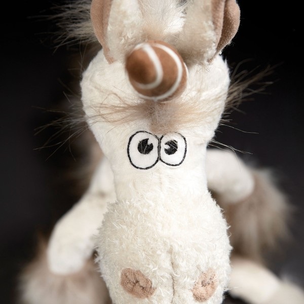 Sigikid Bestie 38488 - Peluche Unicorno Uni Que Bianco/Marrone per Adulti e Bambini, Morbido con Motivo Stellato e Criniera Iridata