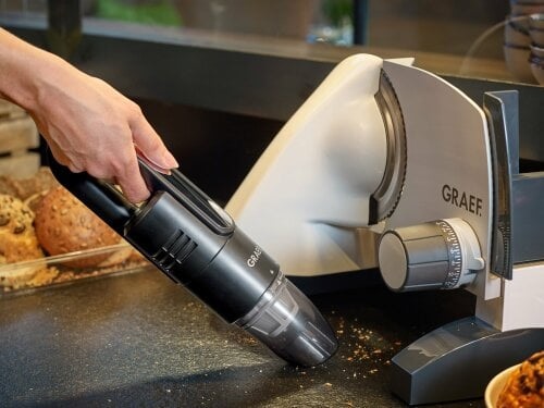 Graef KC 502 Aspirapolvere a Batteria Senza Filo Nero con Filtro HEPA F6 e Batteria 7,4V