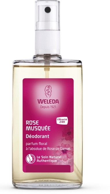 Weleda Deodorante Rosa Mosqueta 100ml - Spray Naturale senza Sali di Alluminio, Profumo di Rosa e Ylang-Ylang, Protezione 24h