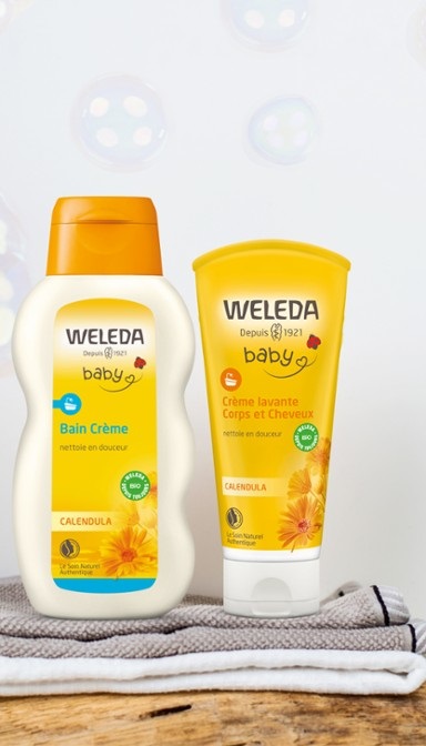 Weleda Bagno Cremoso Calendula 200ml - Emulsione Cremosa per Neonati con Estratto di Calendula Biologica