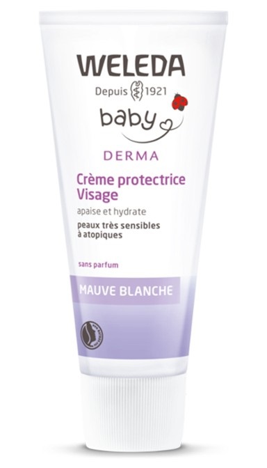 Weleda Baby Derma Crema Viso Malva Bianca 50ml - Crema non profumata, nutriente e lenitiva per pelli sensibili