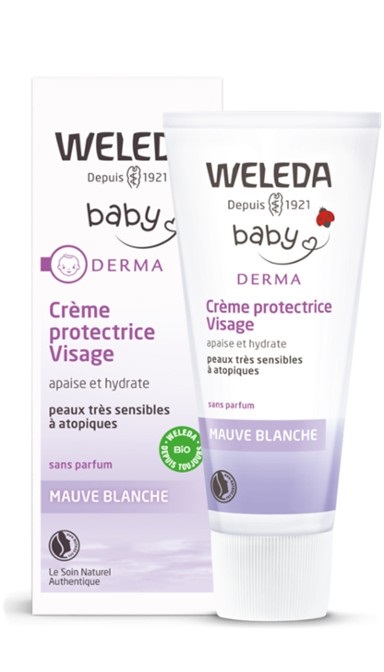 Weleda Baby Derma Crema Viso Malva Bianca 50ml - Crema non profumata, nutriente e lenitiva per pelli sensibili