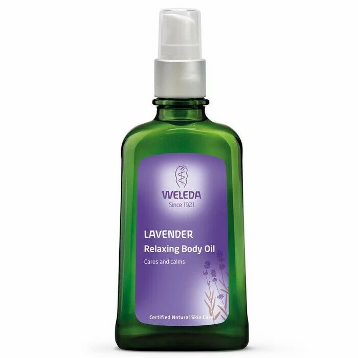 Weleda Olio Rilassante Lavanda 100 ml - Olio essenziale di lavanda con oli di mandorle dolci e sesamo, dermatologicamente testato