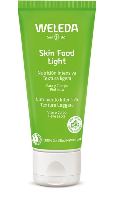 Weleda Skin Food Light Crema Idratante Multifunzione per Viso, Corpo e Mani - 75 ml, Texture Leggera e Nutrimento Intenso per Pelle Secca