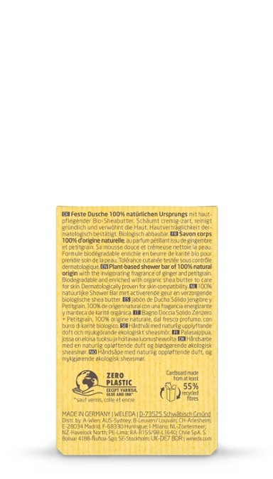 Weleda Bagno Doccia Solido Zenzero Petitgrain 75 g - 100% Origine Naturale con Burro di Karité