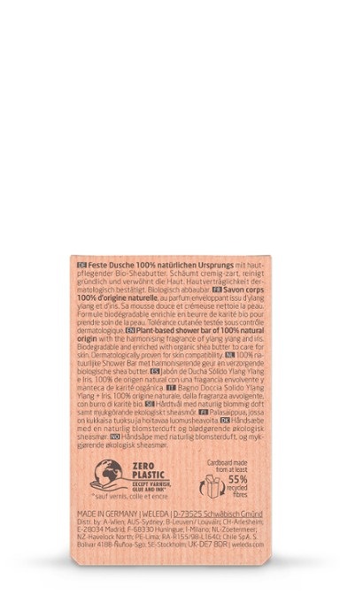 Weleda Bagno Doccia Solido Ylang Ylang Iris 75 g - 100% Naturale con Burro di Karitè Bio