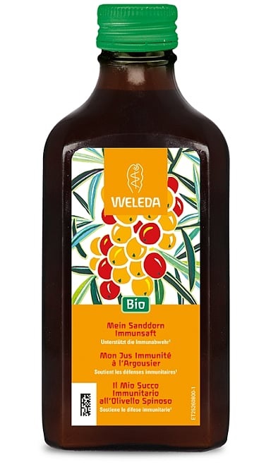 Weleda Olivello Spinoso Vital Succo - Succo biologico pastorizzato ricco di vitamina C per il supporto immunitario - 200 ml