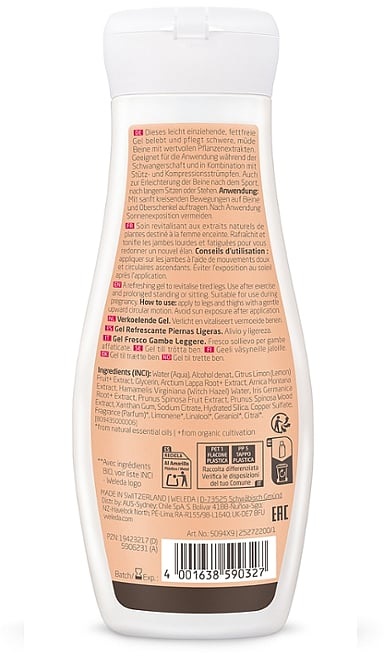 Weleda Gel Fresco Gambe Leggere 200 ml - Freschezza e leggerezza, lenisce e tonifica le gambe pesanti, ideale anche in gravidanza