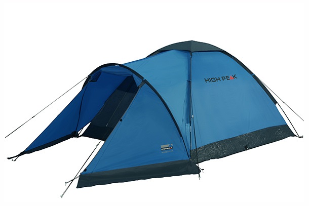 High Peak Ontario 3 - Tenda da Campeggio Igloo per 3 Persone, Blu/Grigio, Impermeabile 1500 mm, con Sistema di Ventilazione e Protezione Antizanzare