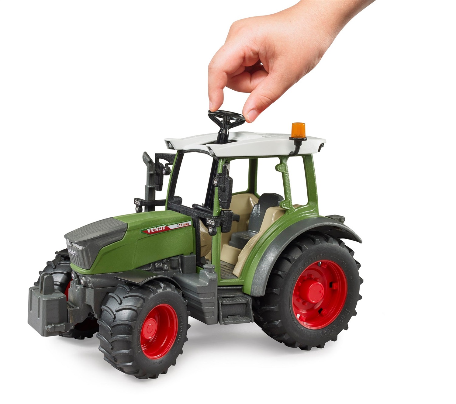 Bruder Fendt Vario 211 - Trattore Giocattolo con Gancio Anteriore e Posteriore, Peso Rimovibile e Assale Oscillante