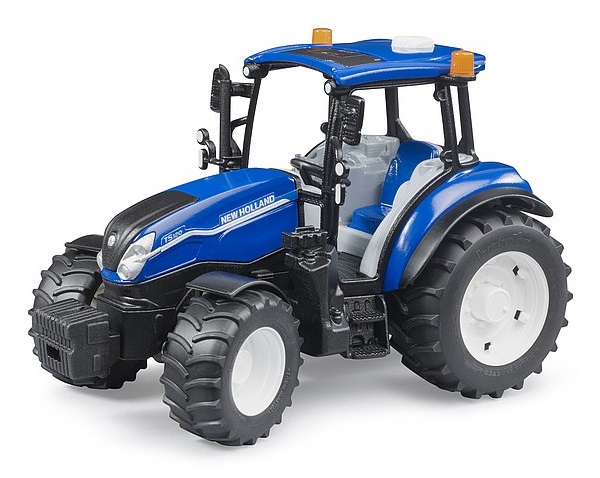 BRUDER SPIELWAREN Trattore New Holland T5.120 1:16 con cabina vetrata e cofano apribile, 30x15x18 cm