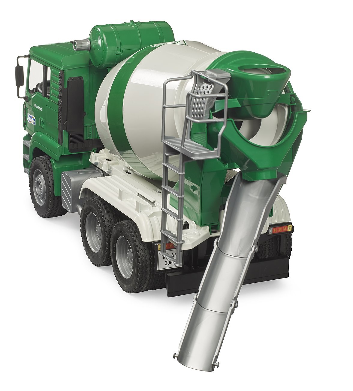 BRUDER Autobetoniera MAN TGA 02739 - Camion Betoniera Giocattolo per Bambini con Cabina Ribaltabile e Tamburo Azionabile