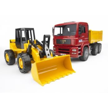 BRUDER Camion MAN TGA con Pala Meccanica Articolata e Cassone Ribaltabile - Scala 1:16