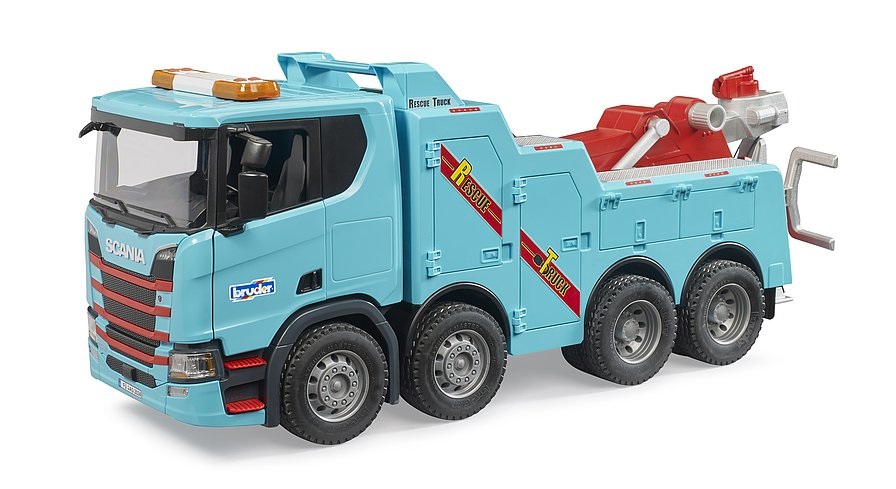 BRUDER Scania Super 560R Camion di soccorso stradale e traino con modulo luci e suoni - Scala 1:16