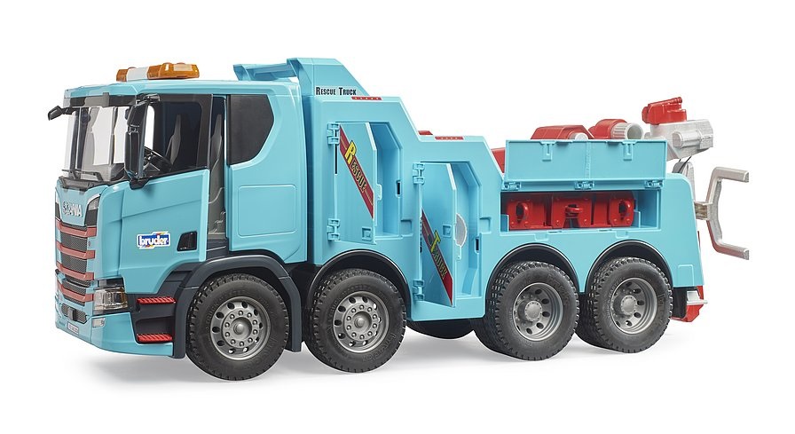 BRUDER Scania Super 560R Camion di soccorso stradale e traino con modulo luci e suoni - Scala 1:16