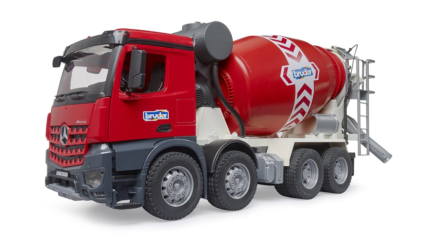 BRUDER MB Arocs Camion Betoniera con Tamburo Miscelatore Girevole - Giocattolo Scala 1:16 per Bambini dai 4 Anni
