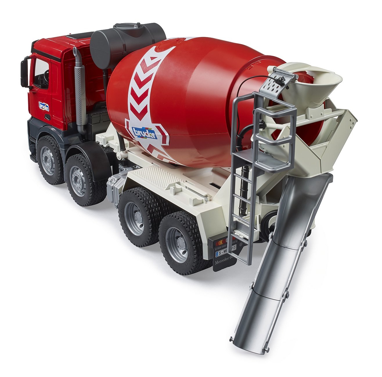 BRUDER MB Arocs Camion Betoniera con Tamburo Miscelatore Girevole - Giocattolo Scala 1:16 per Bambini dai 4 Anni