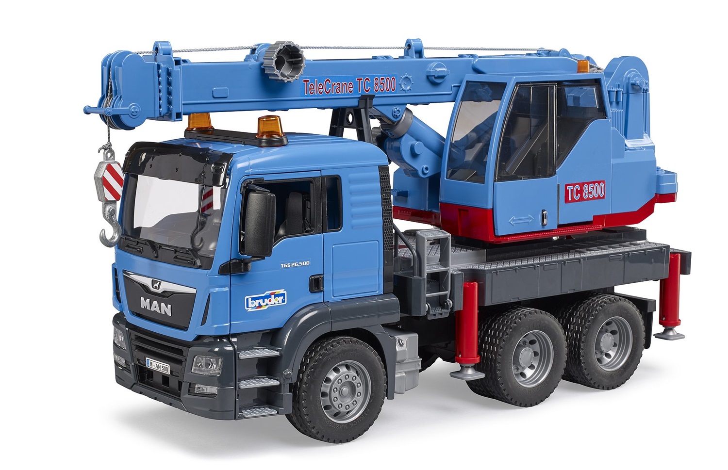 BRUDER MAN TGS 03771 Autogru - Giocattolo per Bambini 4 con Design Realistico e Funzionalità per Costruzione