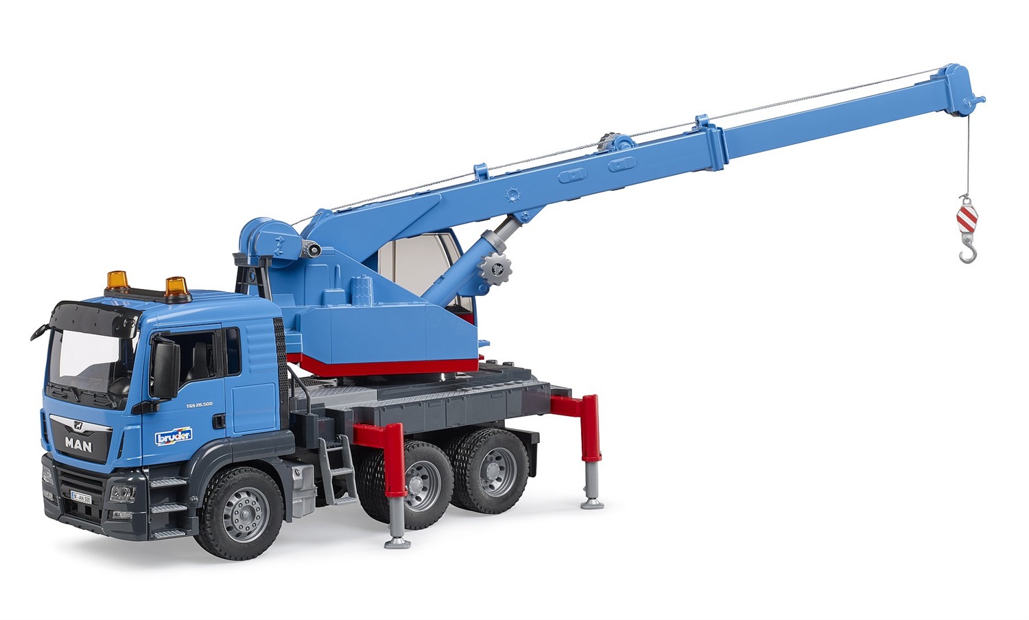 BRUDER MAN TGS 03771 Autogru - Giocattolo per Bambini 4 con Design Realistico e Funzionalità per Costruzione