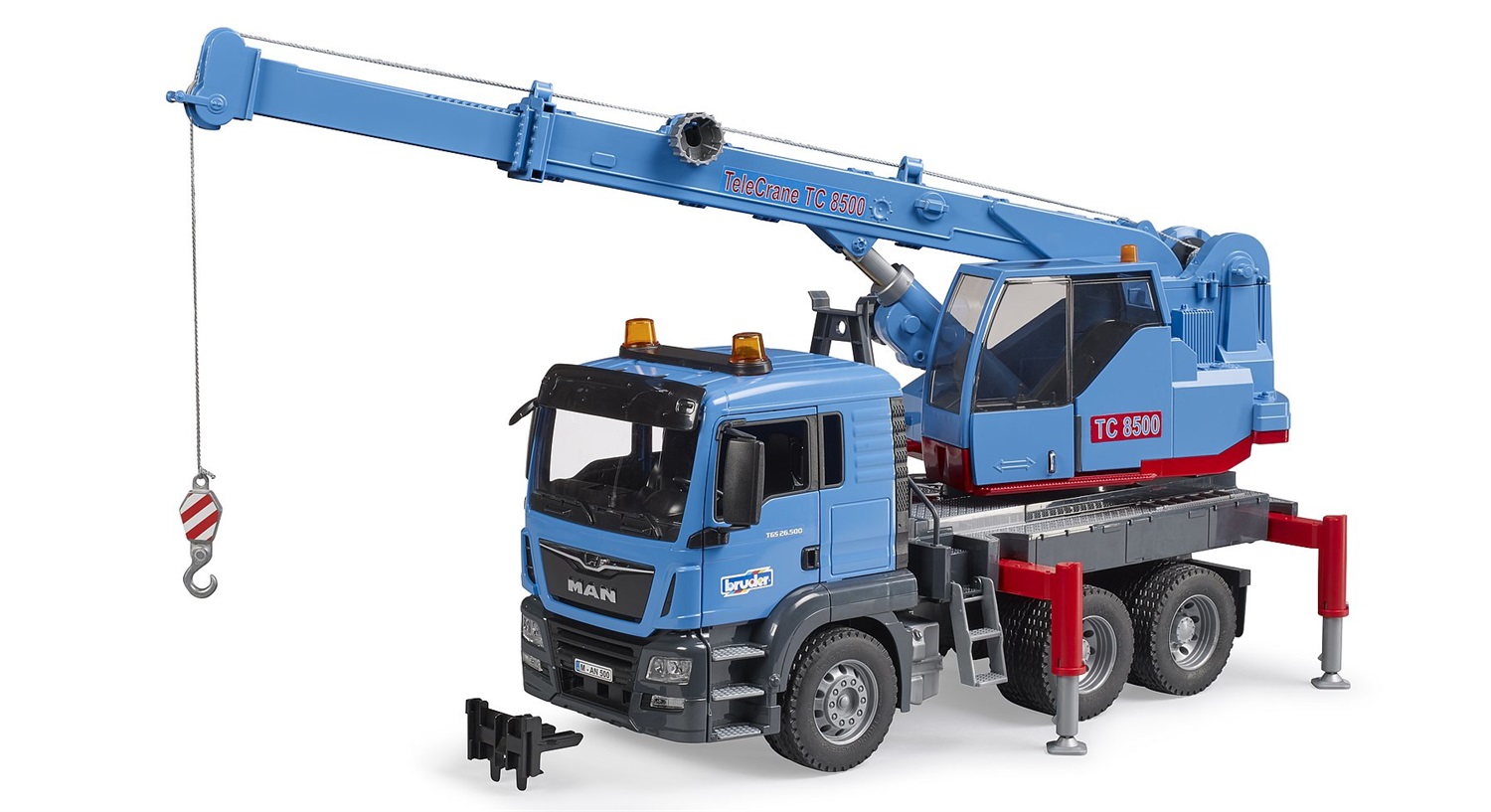 BRUDER MAN TGS 03771 Autogru - Giocattolo per Bambini 4 con Design Realistico e Funzionalità per Costruzione
