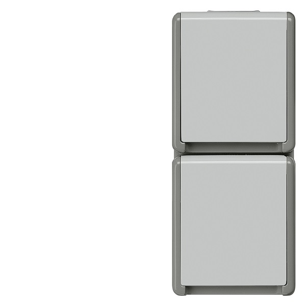 Siemens 5UB4723 - Presa Schuko 2 Posizioni Verticali IP44 per Ambienti Umidi, Grigio Scuro/Chiaro