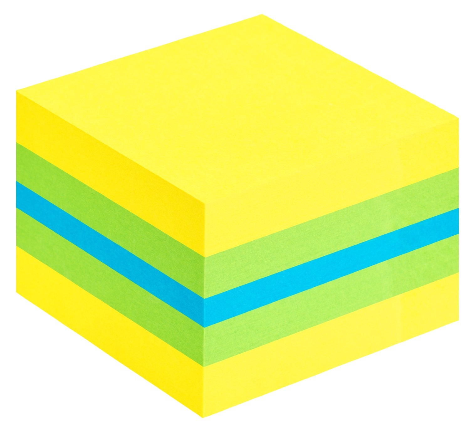 Post-it® Mini Cubo 400 Foglietti Riposizionabili 51 x 51 mm - Colori Assortiti (Limone Neon, Verde Lime, Blu Paradiso)