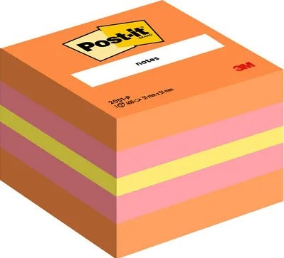 Post-It® Minicubo 51x51 mm - 400 Foglietti Riposizionabili Colorati - Melone Neon, Arancio Acceso, Rosa Guava - Modello 2051-P