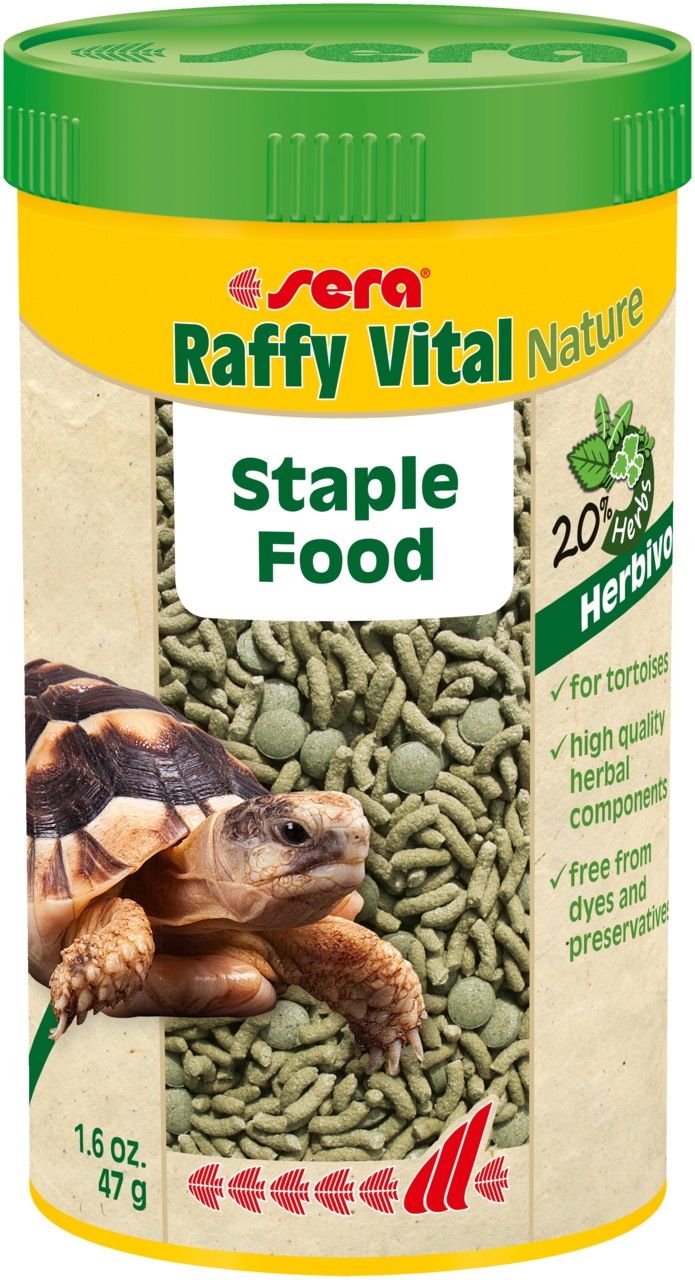 Sera Raffy Vital Nature - Mangime Completo per Tartarughe Terrestri e Altri Rettili Erbivori - 250 ml