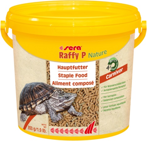 Sera Raffy P Nature - Mangime Completo in Granuli Galleggianti per Tartarughe Acquatiche - 3800 ml, 850 g, Senza Coloranti e Conservanti