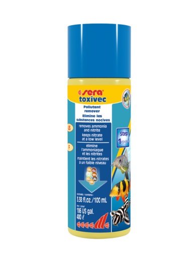 Sera Toxivec 100 ml - Pronto soccorso in acquario, elimina ammoniaca, nitriti e cloro