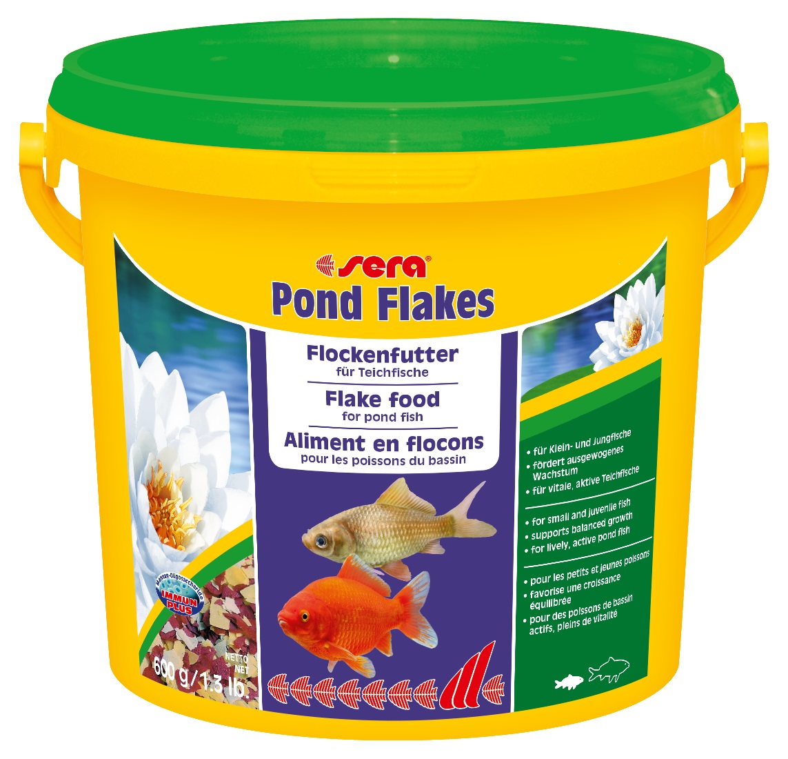 Sera Pond Flakes Nature 3,8 L - Mangime Completo in Scaglie per Pesci da Laghetto, Senza Coloranti e Conservanti