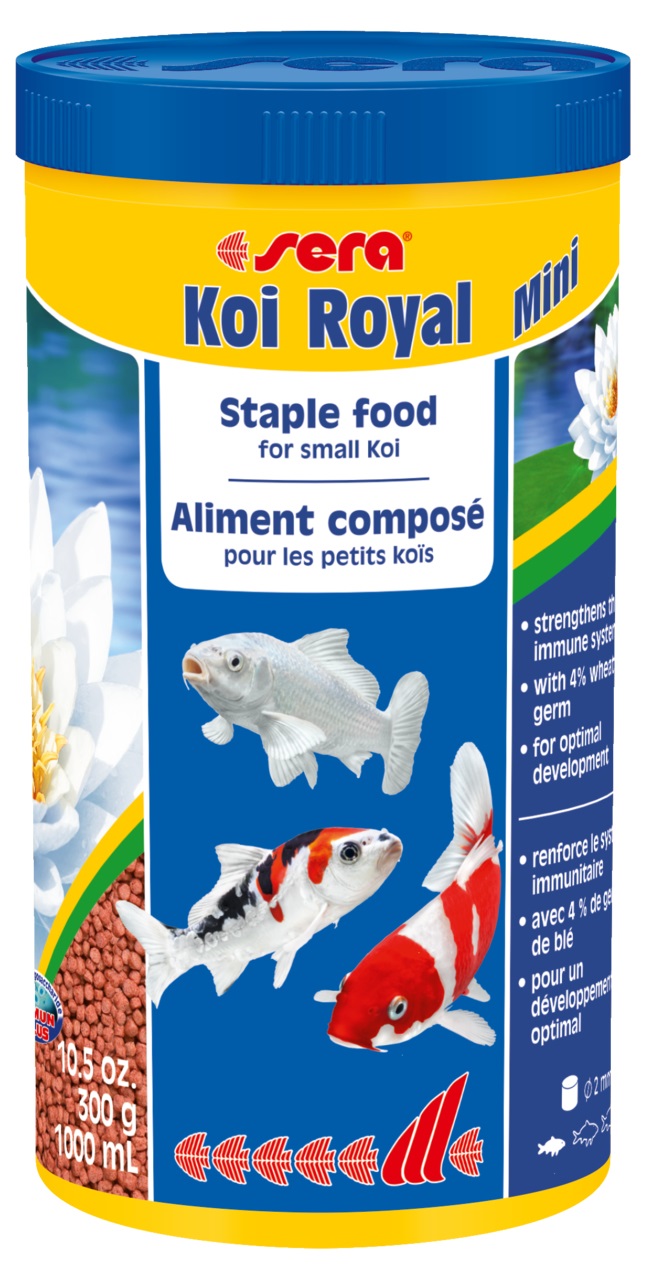 Sera Koi Royal Mini Nature 1 L - Mangime Completo in Granuli per Koi fino a 12 cm, Senza Coloranti e Conservanti