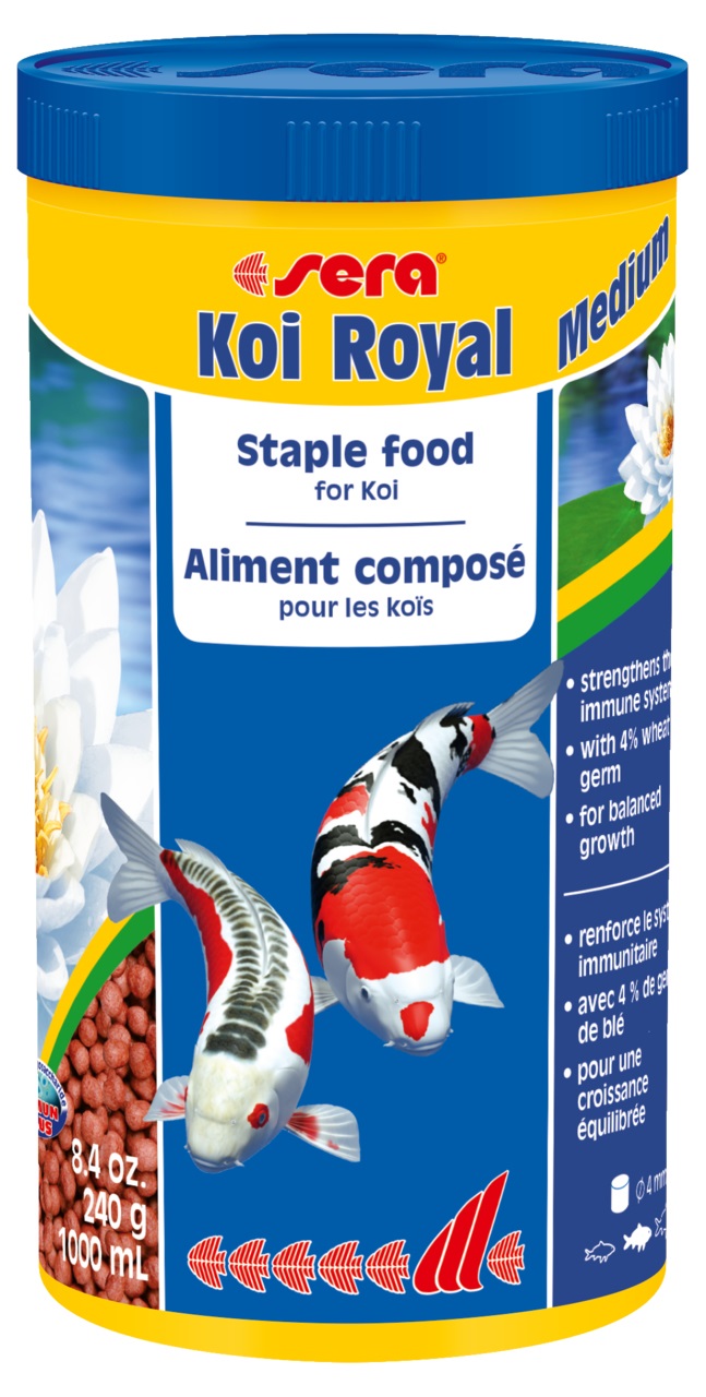 Sera Koi Royal Nature Medium - Mangime per Pesci in Granuli da 1 L (240 g) con Spirulina, Gammarus e Krill