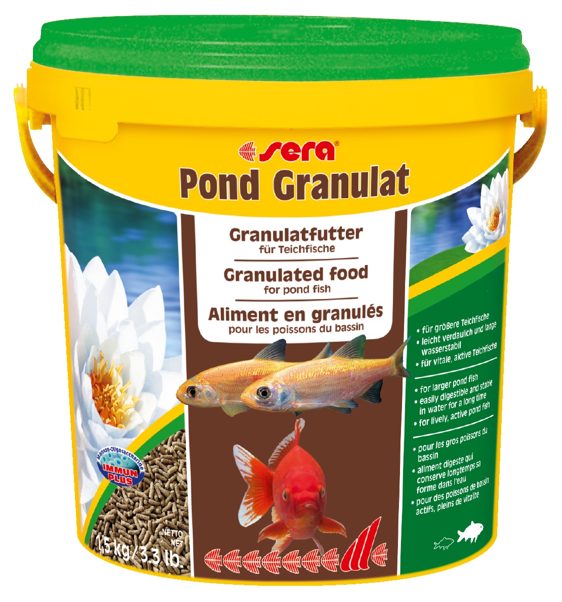 Sera Pond Granulat Nature - Mangime Completo per Pesci da Laghetto in Granuli - 10 Litri