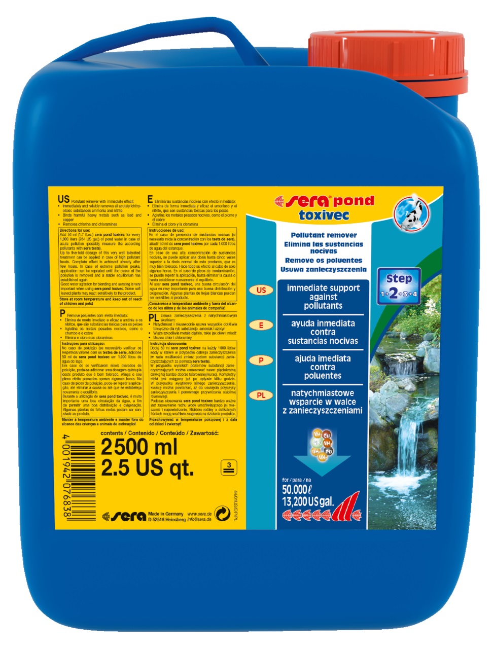 SERA Pond Toxin Remover 2,5 litri - Rimuove Ammoniaca, Nitriti e Metalli Pesanti per Laghetti