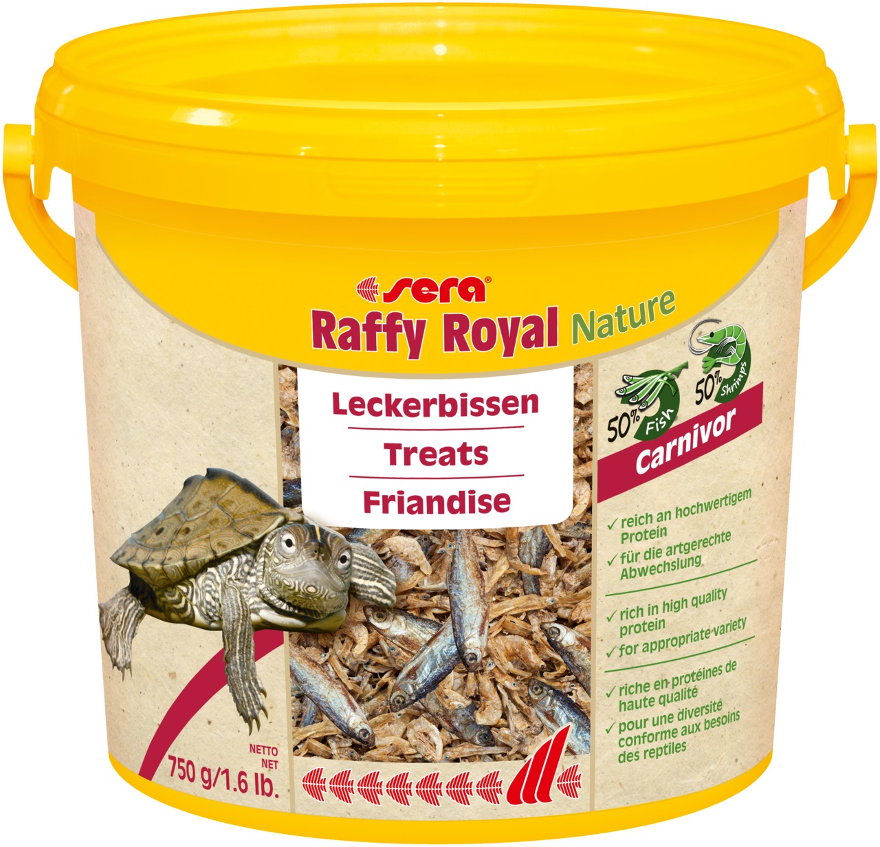 Sera Raffy Royal Nature - Bocconcini Appetitosi per Tartarughe Acquatiche, 3800 ml, Senza Coloranti e Conservanti, con Pesce Naturale e Gamberetti