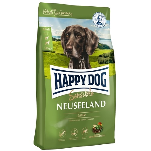 Happy Dog Supreme Sensible Nuova Zelanda Crocchette per Cani - 12,5 kg, Monoproteico con Agnello e Riso, Alta Digeribilità