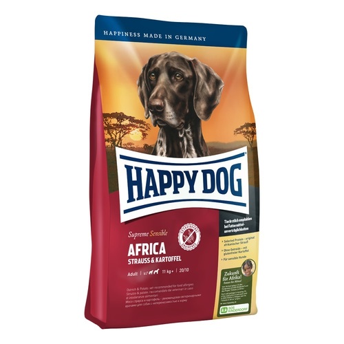 Happy Dog Supreme Sensible Africa Crocchette per Cane - 12,5 kg, Alta Digeribilità, Adatte a Cani Sensibili di Taglia Media e Grande
