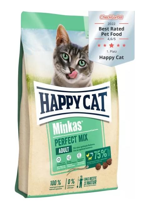 Happy Cat Minkas Perfect Mix - Cibo secco per gatti adulti 10 kg con Pollame, Pesce e Agnello