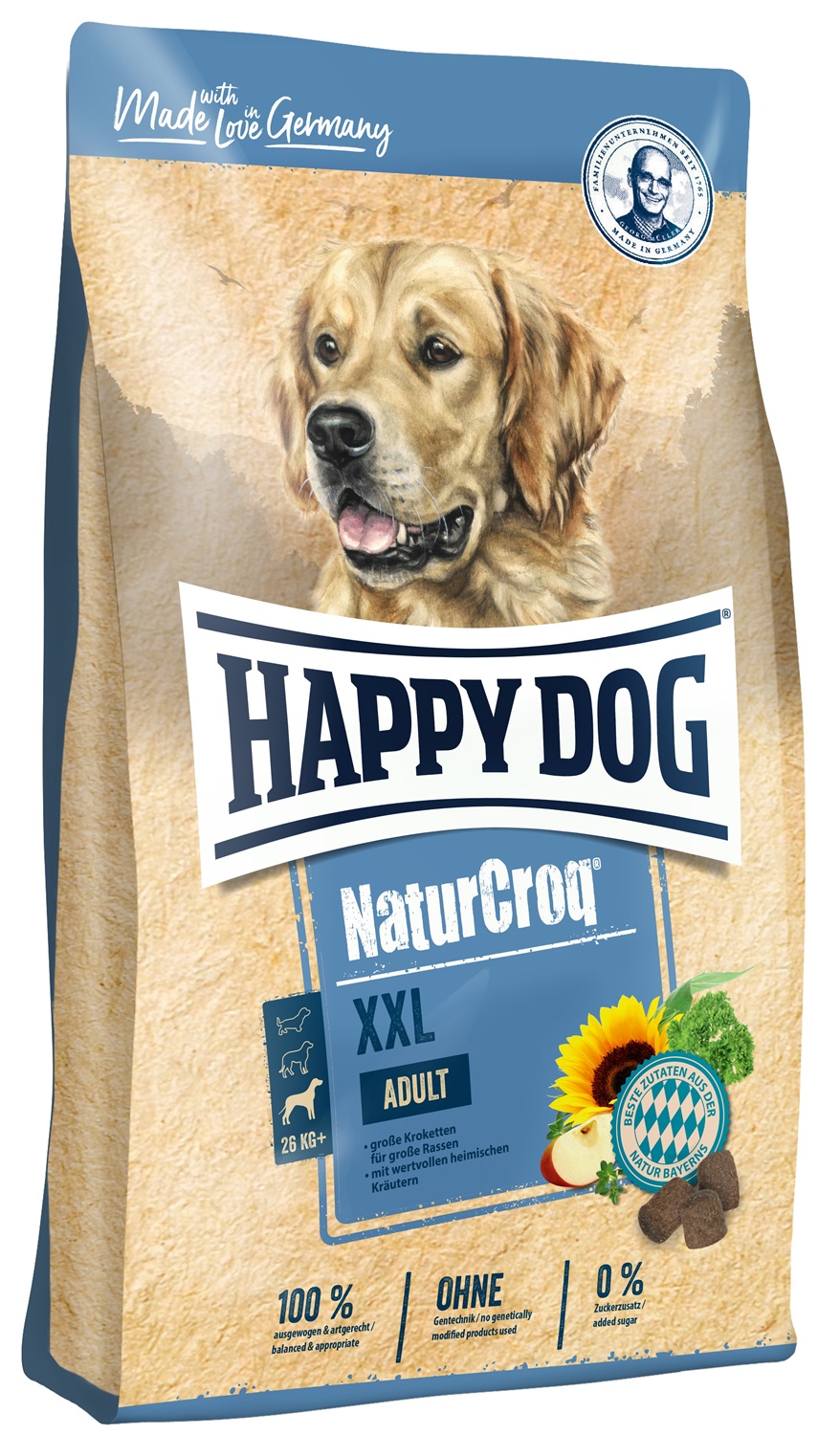 Happy Dog NaturCroq XXL Cibo Secco per Cani di Taglia Grande - Crocchette Grandi - 15 kg