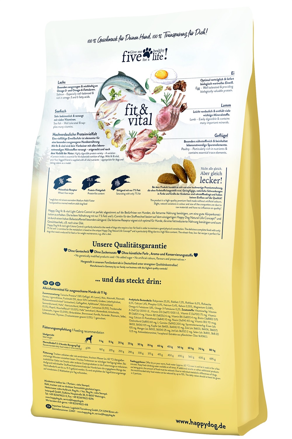 Happy Dog Supreme Fit & Vital Light Calorie Control - Cibo secco per cani adulti a basso contenuto calorico - 12 kg