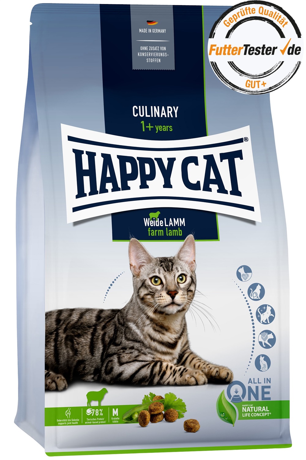 Happy Cat 70548 Culinary Adult Agnello - Cibo secco per gatti adulti 1,3 kg - Facile da digerire e bilanciato