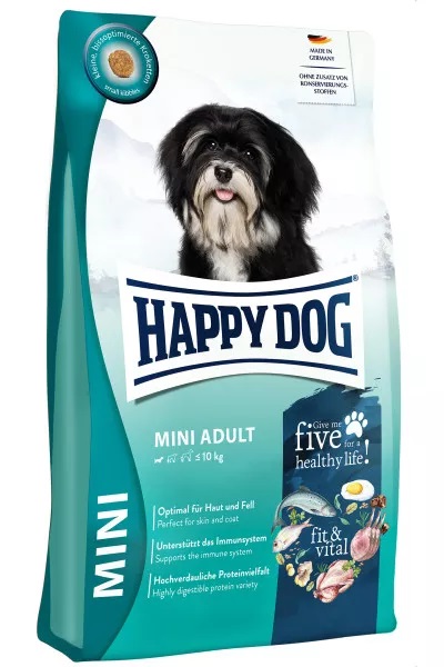 Happy Dog Fit & Vital Mini Adulto 10 kg - Cibo Secco per Cani Piccoli, Ricco di Proteine e Ideale per Pelle e Pelo
