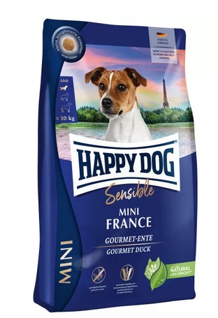 Happy Dog Sensible Mini Francia Crocchette per Cani Adulti di Piccola Taglia con Anatra - 4 kg