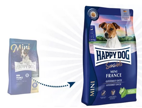 Happy Dog Sensible Mini Francia Crocchette per Cani Adulti di Piccola Taglia con Anatra - 4 kg